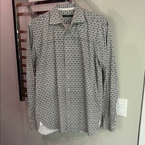 Stylish Black and White Patterned Men's Shirt